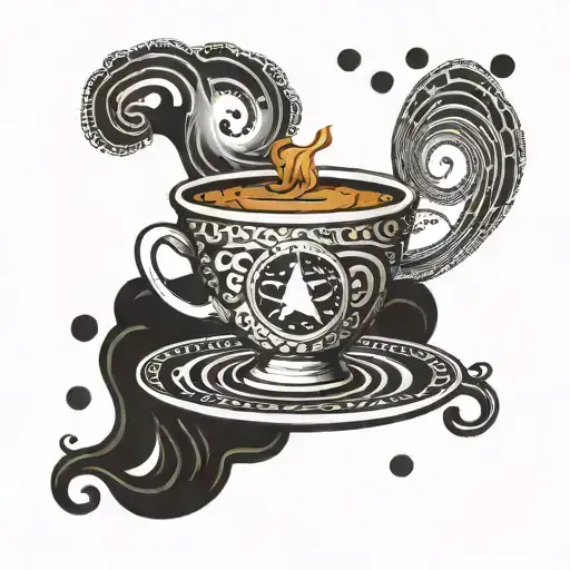 A Coffee Cup With A Hidden Army Insignia And Musical Notes As Steam