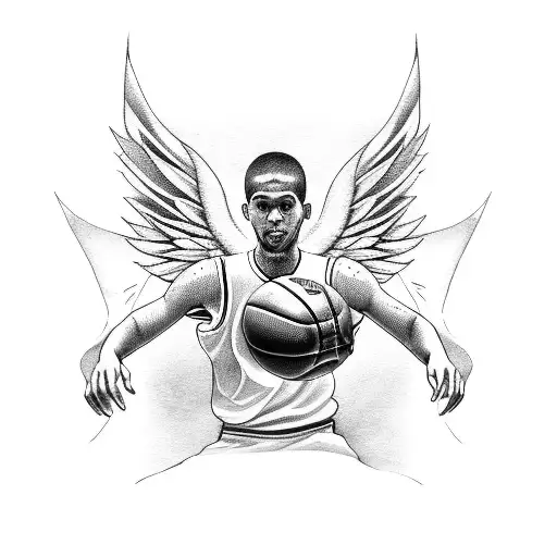 Basketball Player With Angel Wings
