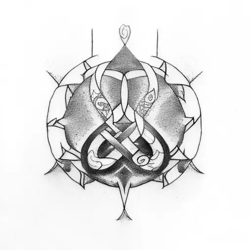 Design A Tatto With Norse Symbol For Protection And The Following Text Kahu