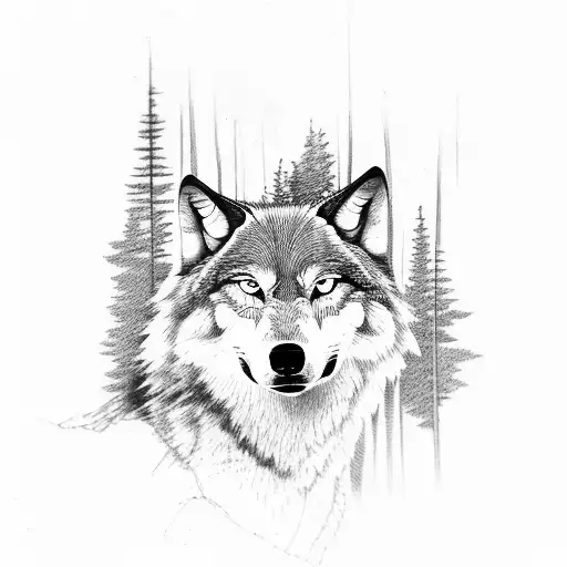 Howling Wolf In The Forest