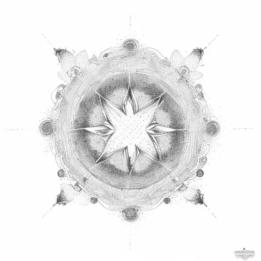 An Unfinished Circle From Which A Sprig Of Sakura Leaves