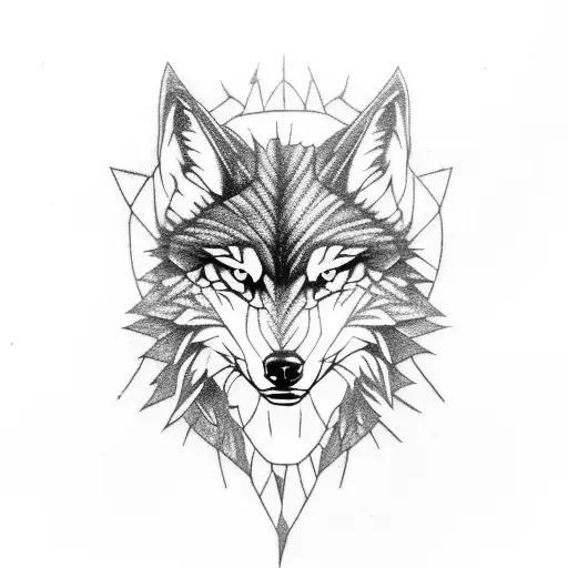 Witcher Wolf Tattoo Design With Witcher Symbols