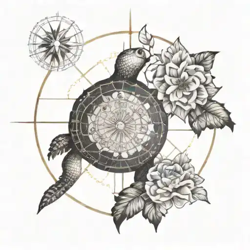 Golden Ratio Flowers Tree Signs Compass Turtle