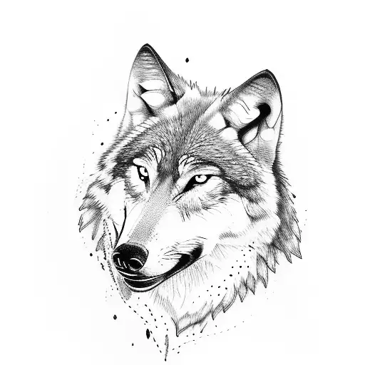 Wolf Drinking From A River