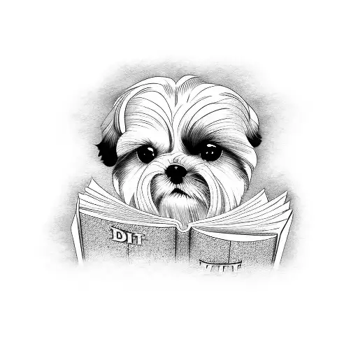 Shih Tzu Reading A Book