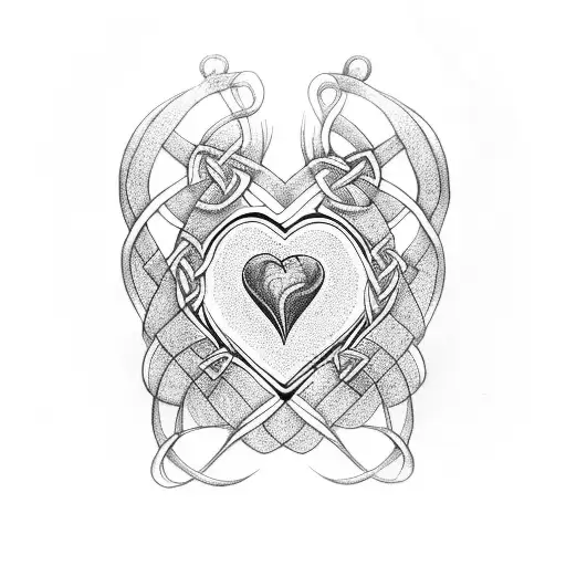 Celtic Know For Mother And Two Children With Hearts