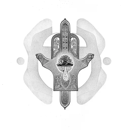 Hand Of Hamsa With Tree Of Life