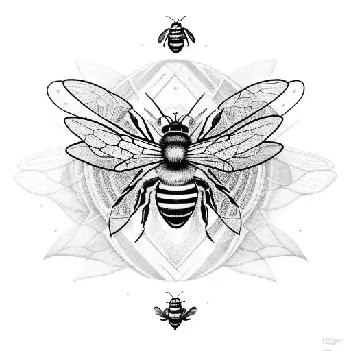 Bee With Exposed Ribcage Side View Mid Flight