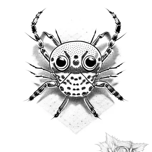 Spider With Red Eyes On Back