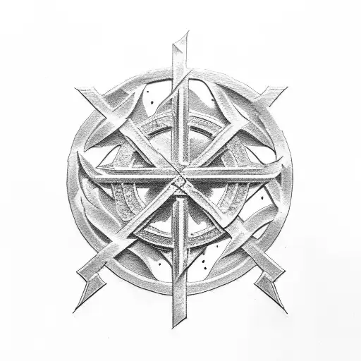 Jerusalem Cross With Raven