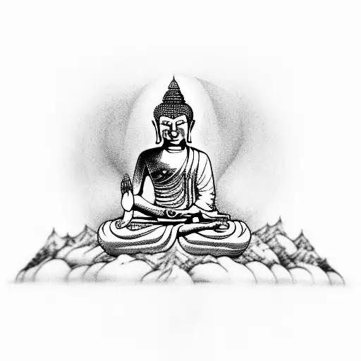 Buddha With Back Many Hand Signs