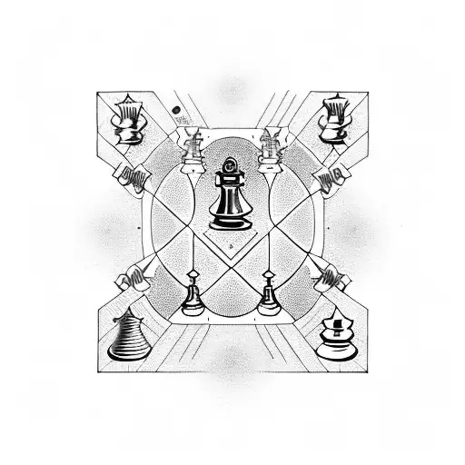 A Chessboard With Electrical Symbols As The Chess Pieces