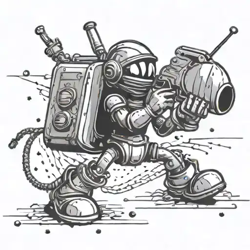 Marvin Martian Holding A Welding Gun In Space