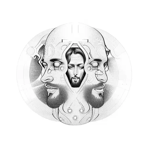 A Futuristic Jesus Christ Surrounded By Computer Code