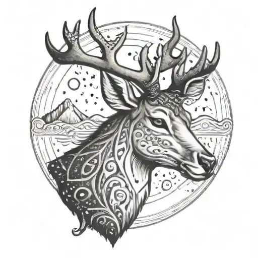 A Mystical Sleep Token Inspired Design Featuring A Majestic Deer