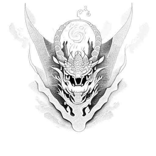 Locomotive And Japanese Dragon