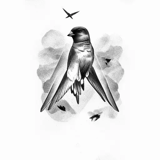 Crow Fighting Swallow