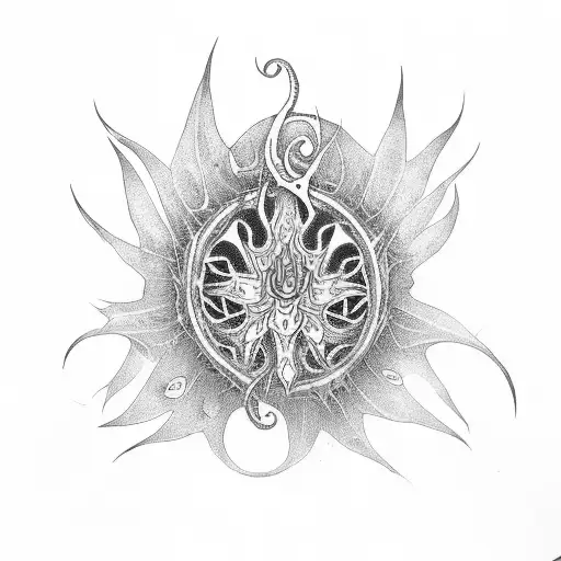 Gothic Ornamental With Red Spider Lilly