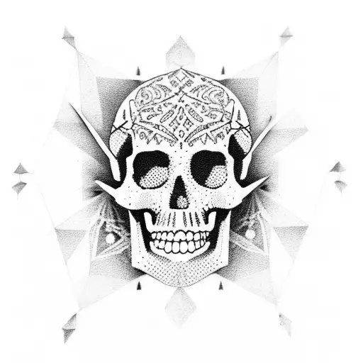 Iranian Architecture With Skull