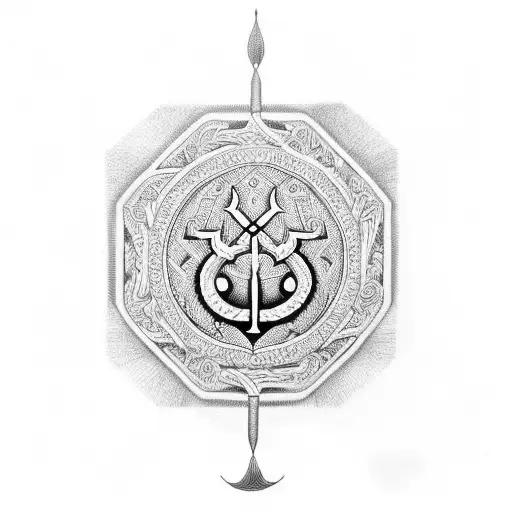 Sikh Khanda With Dragon