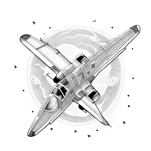 Airplane With Saturn And Scorpion