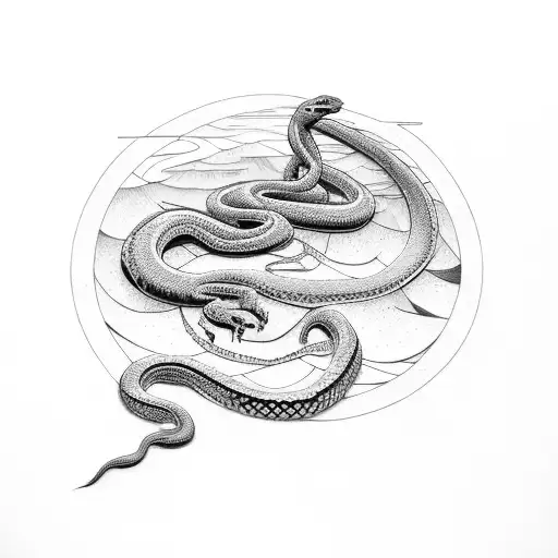 Snake And Mountain Scene