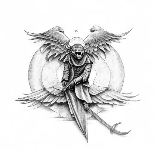 A Plague Doctor With Wings As Raven