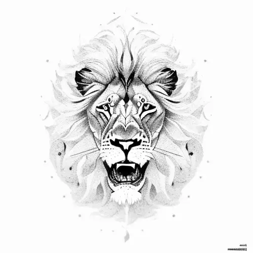 A Lion With Sowrd In Front Of Sun