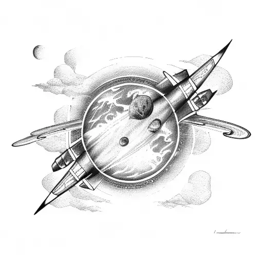 Airplane With Saturn And Scorpion