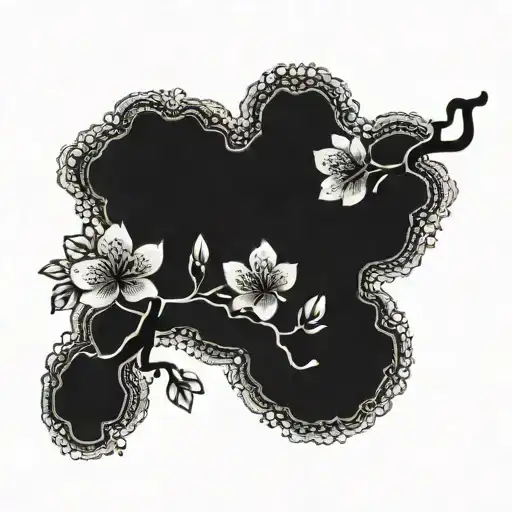 Japanese Cherry Blossom Tree With Intricate Patterns Symbolizing Longevity And Beauty