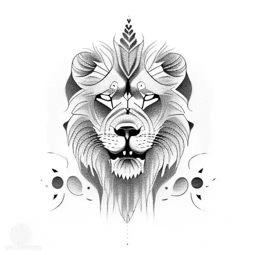 Create A Tattoo Design That Represents Loyalty Using A Lion And Wolf