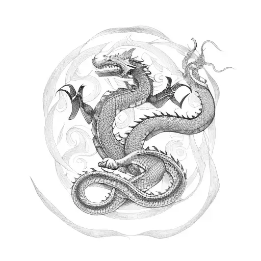 Nordic Jormungandr Dragon Ouroboros