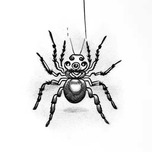 Little Spider Hanging On A Nipple