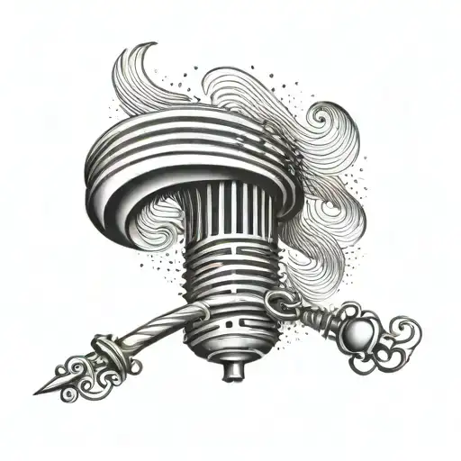 An Abstract Representation Of Sound Waves Forming A Barber Pole