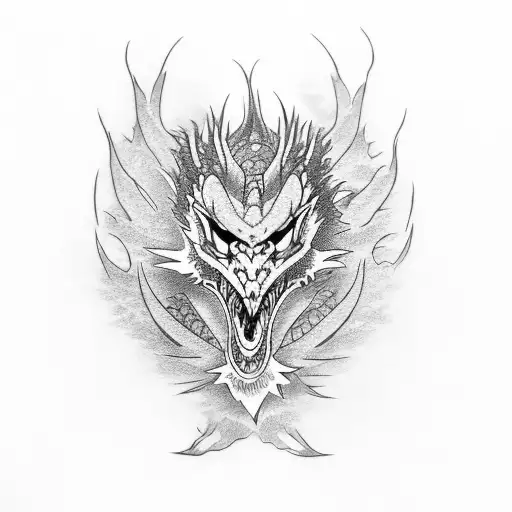 Dragon Spinning In Japanese Mask