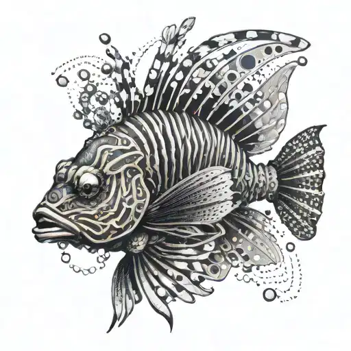A Lion Fish Morphing Into A Mechanical Representation Of A Drug Molecule