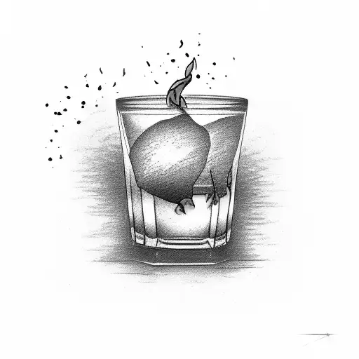 A Glass Of Whiskey On Fire Symbolizing New Beginnings And Transformation