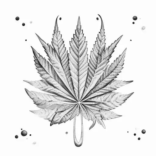 A Marijuana Leaf Transforming Into Musical Notes