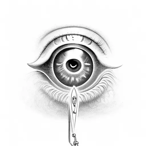 Eye Of Horus With Real Female Eye And The Key Of Life