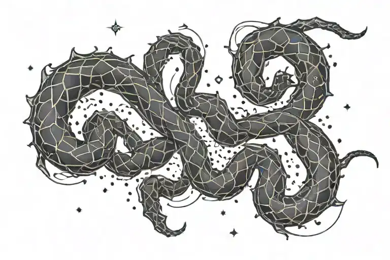 Two Scorpio Constellation Trippy Abstract Lineart