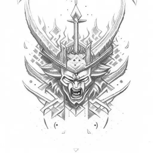 Slightly Worn Berserk Sacrifice Mark With A Fire Style And Spikes Around