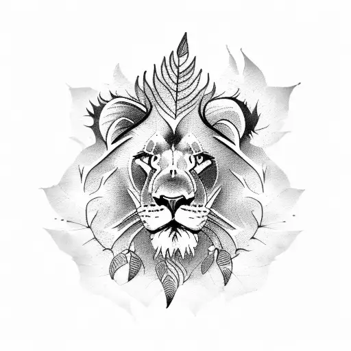 Lion With Leaf