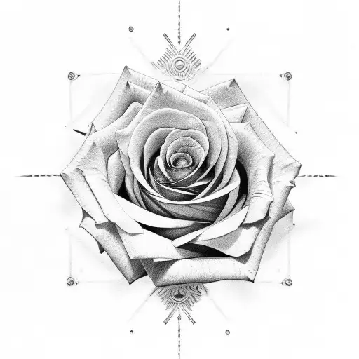 Rose In Black And Grey