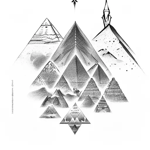 Skyline Manhattan With Egyptian Pyramids