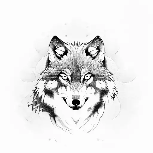 Wolf With Greek-like Patterns And Designs