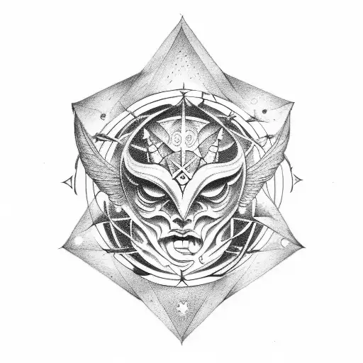 Made A Tattoo On The Astrological Sign Gemini Representing Also The Angel And Demon Side