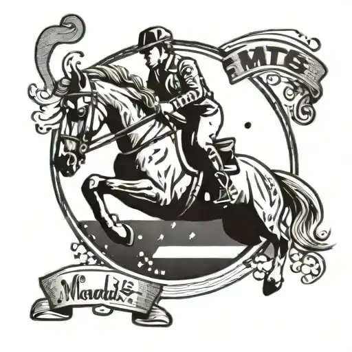 A Horse Jumping Over A Mcdonald's Sign With A Music Note Trail Behind It