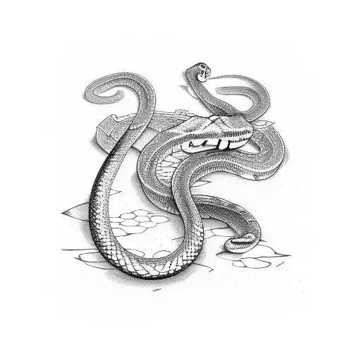 A Snake Shedding Its Skin In The Shape Of A Stock Market Graph