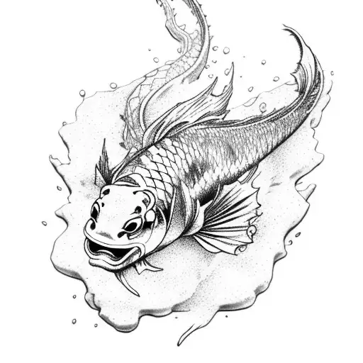 Dragon Waterfall Koi Fish