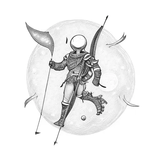 Small Moon With A Bow And Arrow